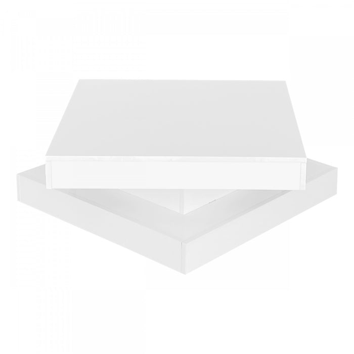Ryan Rotating Coffee Table with LED Lighting and 360° Swivel Top,White