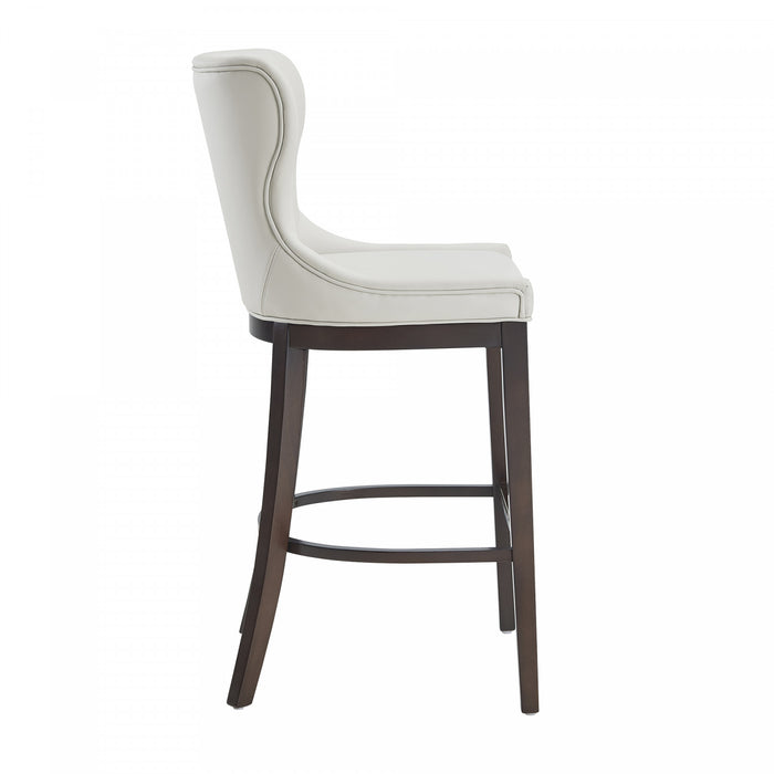 Blair Modern Wood Upholstered Barstool in White - Set of 3 Bar Stool