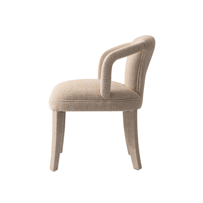 Palmer Mid-Century Modern Upholstered Tweed Armchair in Gold Dust Dining Chair