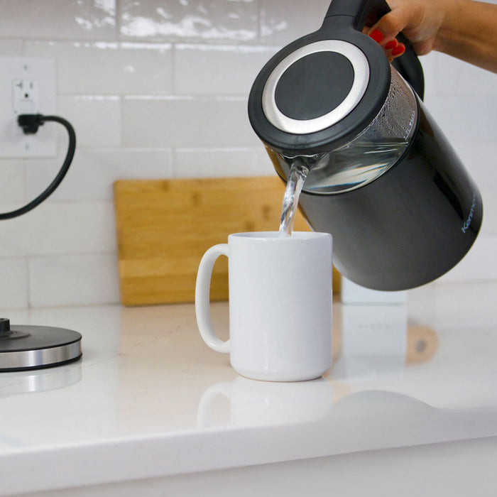 Kenmore Double Wall Glass Digital Touch Screen 1.7 L Kettle Black - KKTKDB 1.7 L