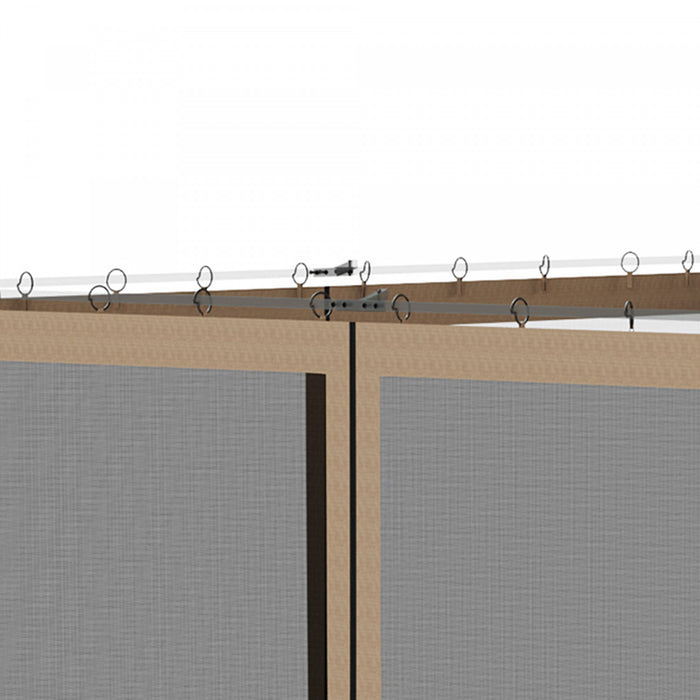 Outsunny Replacement Mosquito Netting For Gazebo 10' X 10' Screen Walls For Canopy With Zippers For Parties And Outdoor Activities - Khaki