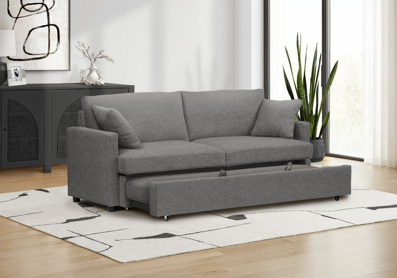Sleeper Sofa, 78\" Length, Convertible Sofa Bed, Light Grey Fabric, Contemporary, Modern Sleeper Sofa