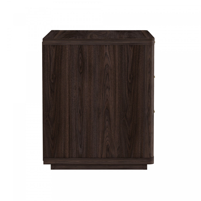 Evelyn Modern 32\" Nightstand in Brown (3-Drawer)
