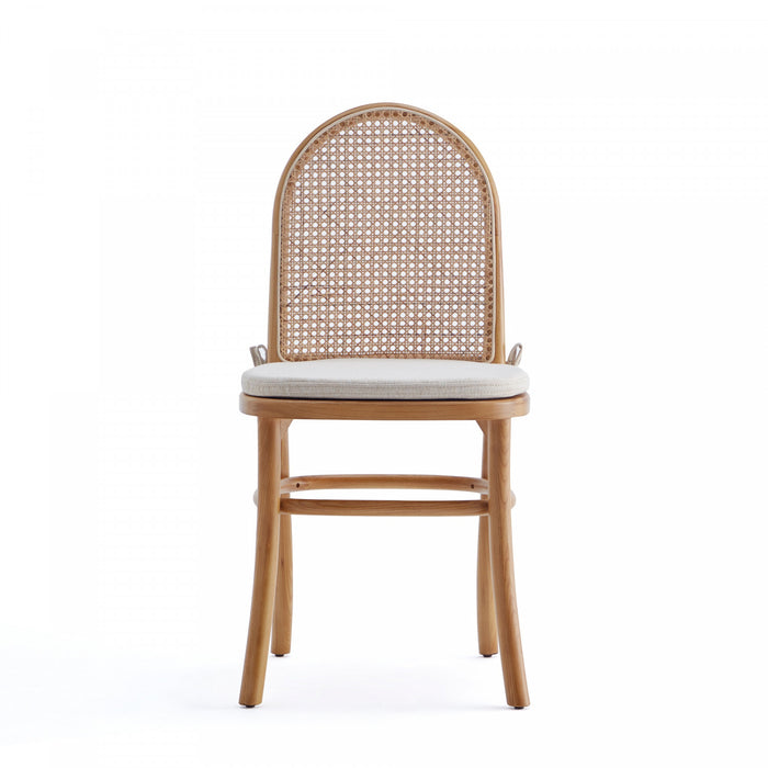 Paragon Industry Chic Cane Back Wood Upholstered Dining Chair in Oatmeal - Set of 4