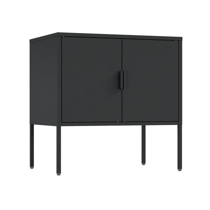 Ava Modern 24\" Metal Accent Cabinet in Black