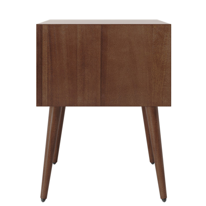 Emma Mid-Century Modern Nightstand with 2 Drawers,Brown