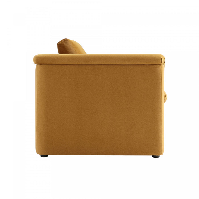 Haven Contemporary Modern Upholstered Accent Chair in Harvest Gold