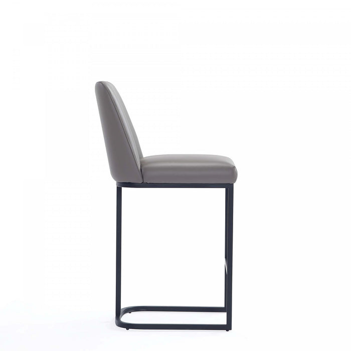 Serena Modern Metal Upholstered Counter Stool in Taupe - Set of 3 Bar Stool