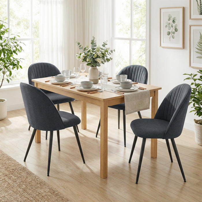 HOMCOM Set of 4 Modern Dining Chairs for Living Room, Dark Grey