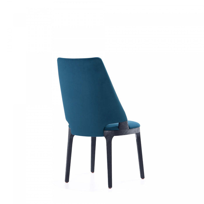 Kara Modern Wood Upholstered Dining Chair in Blue - Set of 2