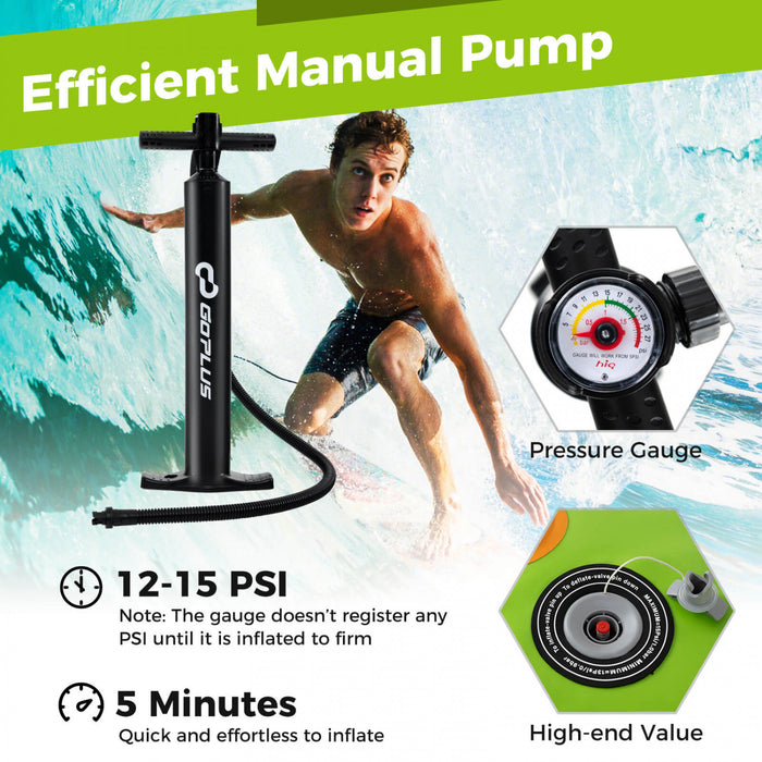 Goplus Small Inflatable Sup Board, Portable Paddle Board With 5d Rings Stand Up Paddle Board For Youth & Adult Green