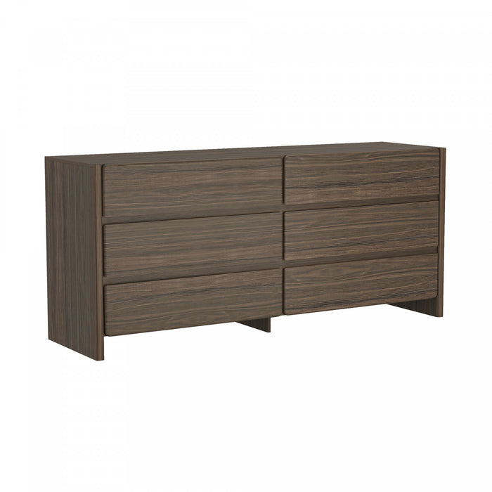 Linda Modern 2-Piece Dresser and Nightstand in Walnut Brown