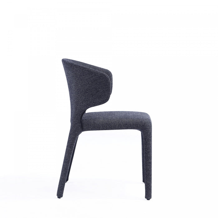 Conrad Mid-Century Modern Upholstered Dining Chair in Black - Set of 4