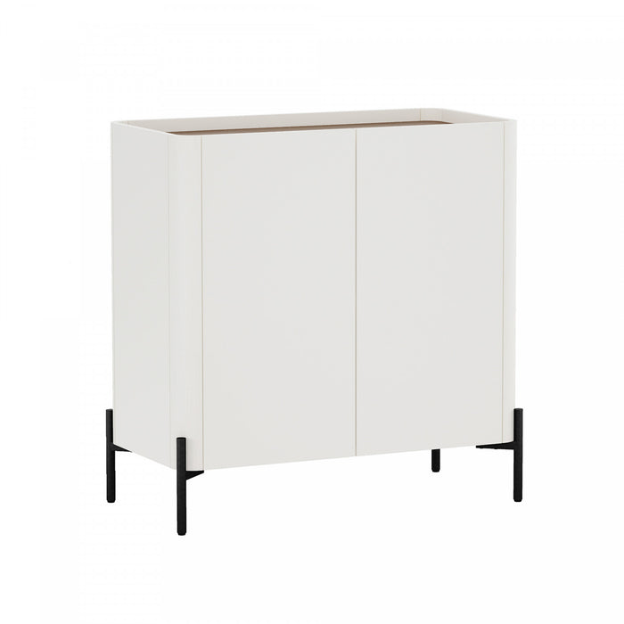 Abbey Modern 32\" Accent Cabinet in Maple and Off White