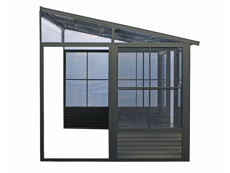 Florence - Wall Mounted Solarium 8x12 Metal Roof In Black