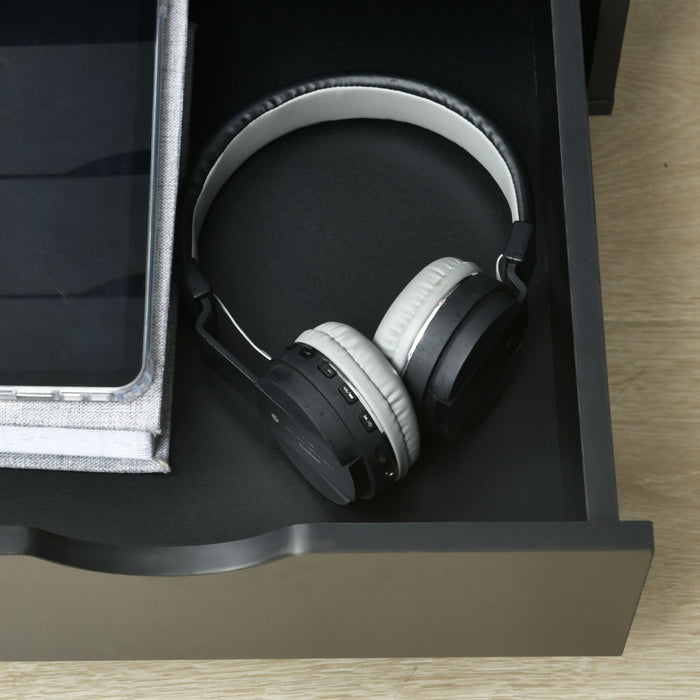 Homcom 5 Drawer File Cabinet Storage Organizer With Wheels, Black