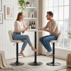 HOMCOM Bar Stools Set of 2, Swivel Counter Height Barstools, Cream White