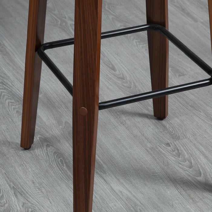 HOMCOM Bar Height Bar Stools Set of 2 PU Leather Swivel Barstools