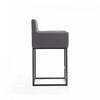Ambassador Mid-Century Modern Metal Upholstered Counter Stool in Gray - Set of 3 Bar Stool | Tabouret de comptoir rembourre en metal gris style mid-century modern Ambassador - Lot de 3