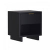 Elara Contemporary 18" Solid Wood Nightstand in Black (1-Drawer) | Table de nuit contemporaine Elara 18" en bois massif noir (1 tiroir)