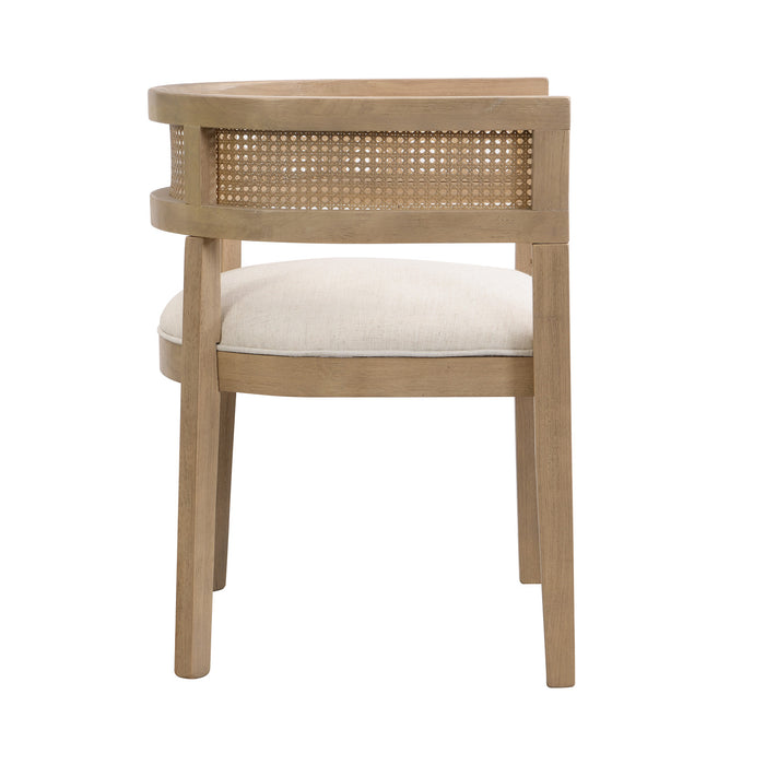 Lance Dining Chairs Set Of 2 With Rattan Back And U-shaped Seat - Natural Ash