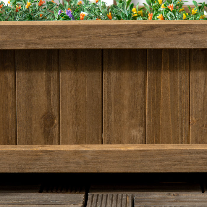 Outsunny Raised Garden Bed With Trellis For Climbing Vines, Wood Planter Box For Garden, Free Standing Flower Bed, Indoor Outdoor Display Rack, 25.2\" X 11\" X 29.5\", Coffee