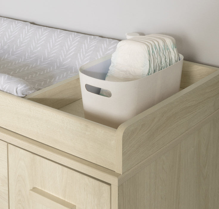 Milos 3-drawer Changing Table With Removable Changing Tray - Bleached Oak 