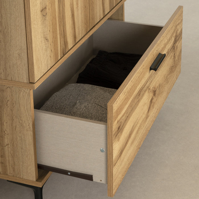 Musano Wardrobe Armoire With Doors And Drawers - Nordik Oak 