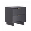 Elara Contemporary 18" Solid Wood Nightstand in Charcoal Gray (2-Drawer) | Table de nuit contemporaine Elara 18" en bois massif gris charbon (2 tiroirs)