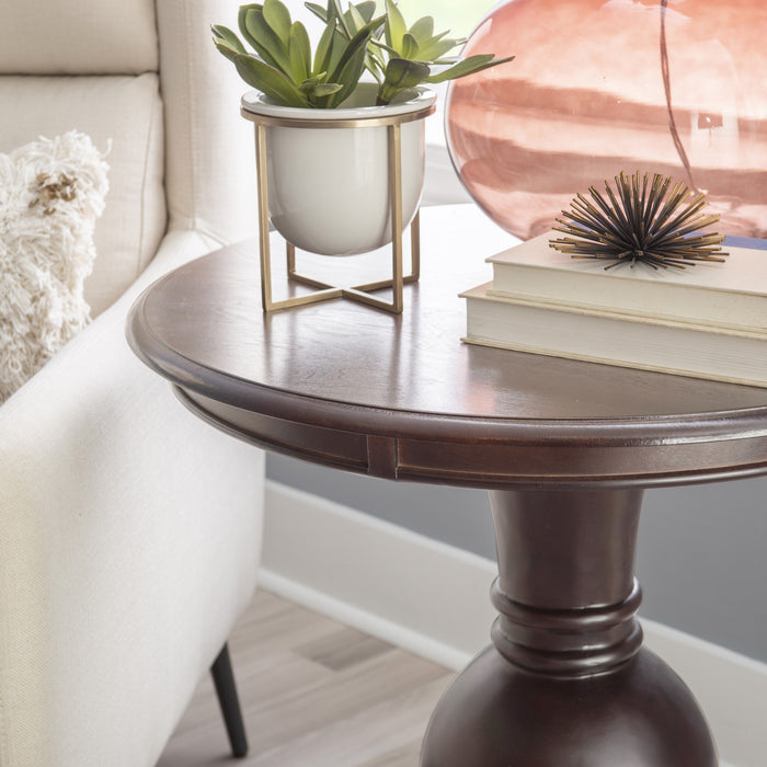 Amelia Round End Table - Espresso