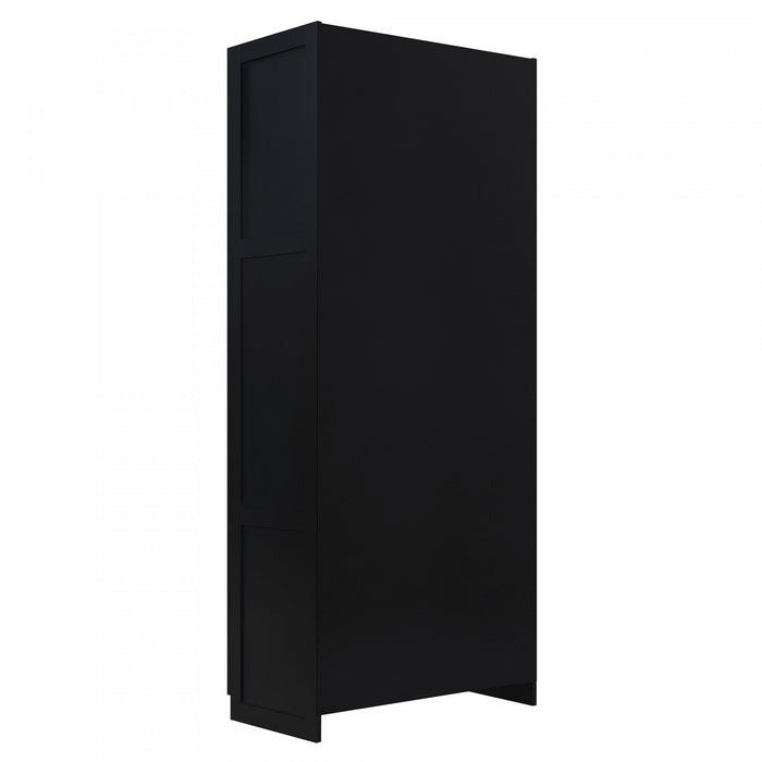 Hopkins Modern 30\" Storage Cabinet in Black (4-Shelf) - Set of 2 Armoire