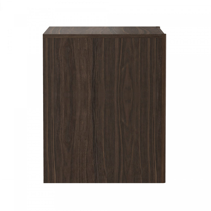 Linda Modern 24\" Nightstand in Walnut Brown (2-Drawer)