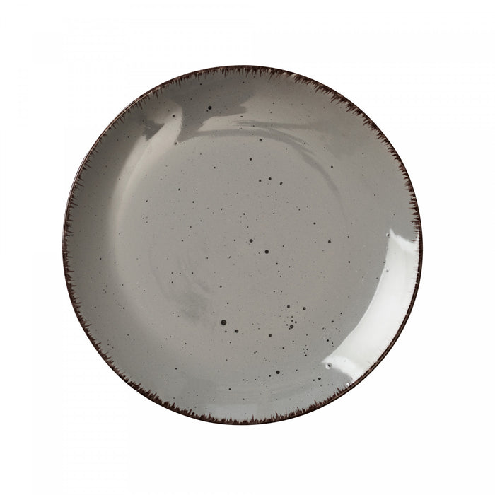 Utopia 16-Piece Stoneware Dinnerware Set with Silver Flatware