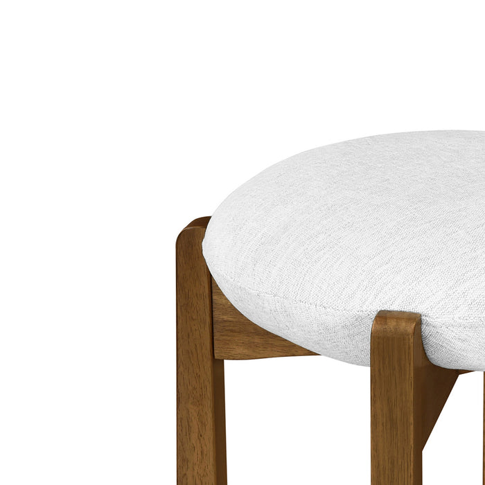 Olivia Rubberwood Indoor Round Seat Bar Stool Set of 2 with Durable Frame and Fabric