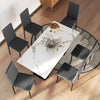 HOMCOM Dining Chairs, Set of 6, Linen Fabric Upholstered Accent Chair, Back