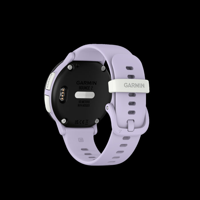Garmin Bounce 2 Light Purple Kids Smartwatch - Safe Wearable, GPS Sports Tracking, Sleep Monitoring, Voice Commands, Fun Themes, Educational Quizzes