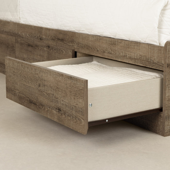 Arlen Twin Mates Bed With 3 Drawers - Weathered Oak 