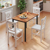 HOMCOM Farmhouse Wood Dining Chairs Set of 2 with Cross Back, White