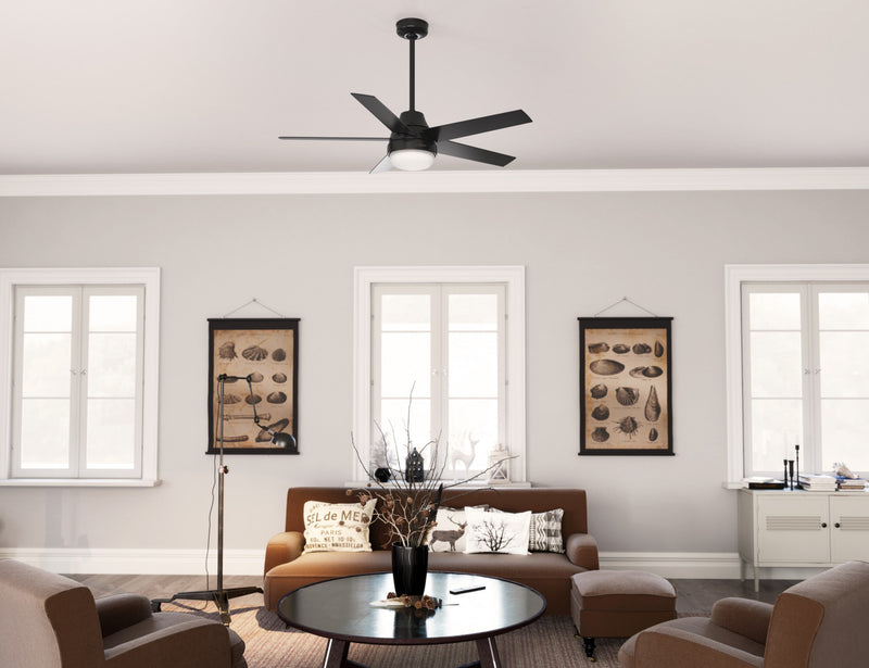 Aerodyne Ceiling Fan with Light Fixture - Black