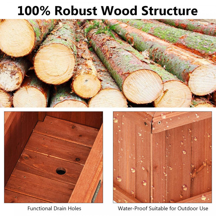 Costway 28 Inch Wooden Flower Planter Box Garden Yard Decorative Window Box Rectangular