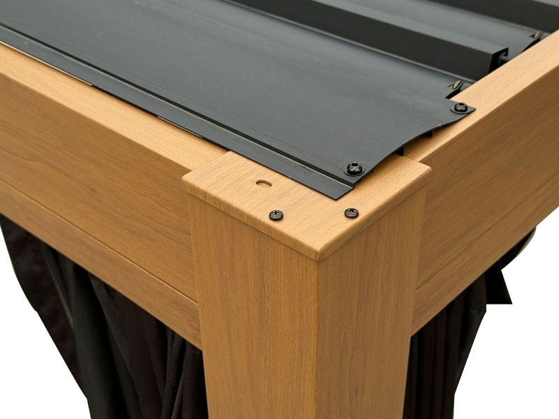 Vikos 10 X10 Aluminum Stand Alone Pergola Wood Finish