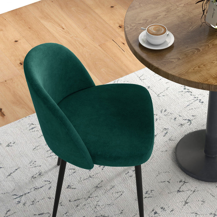 HOMCOM Dining Chairs Set of 2, Mid-Back Velvet-touch Upholstery Side Chair