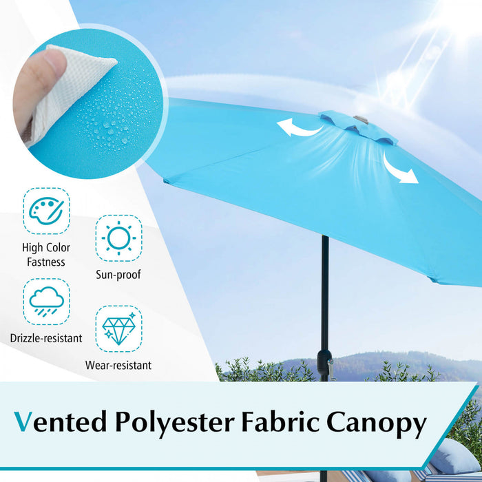 Costway 10FT Patio Umbrella Sunshade Market Steel Tilt with Tilt Mechanism Crank Handle