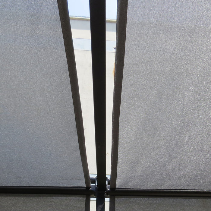 Outsunny 10' X 10' Patio Pergola, Patio Gazebo Sun Shade Shelter With Retractable Canopy, Steel Frame For Outdoor, Garden, Deck, Beige