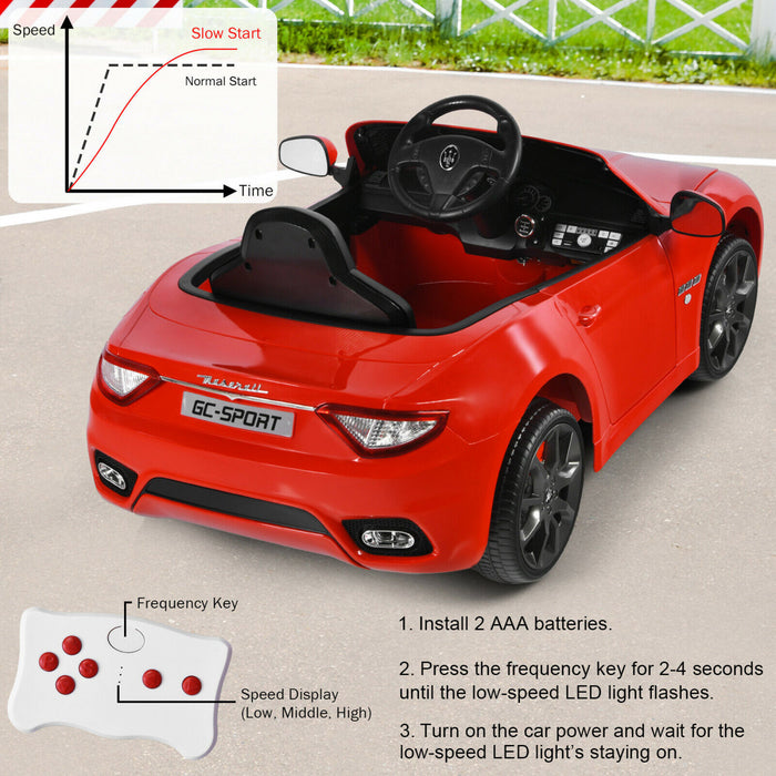 12v Kids Ride On Car Licensed Maserati Grancabrio W/remote Control & Music Red