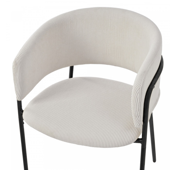 Ethan Set of 2 Modern Corduroy Upholstery Side Chair with Angled Legs and Adjustable Feet,Beige Dining Chair