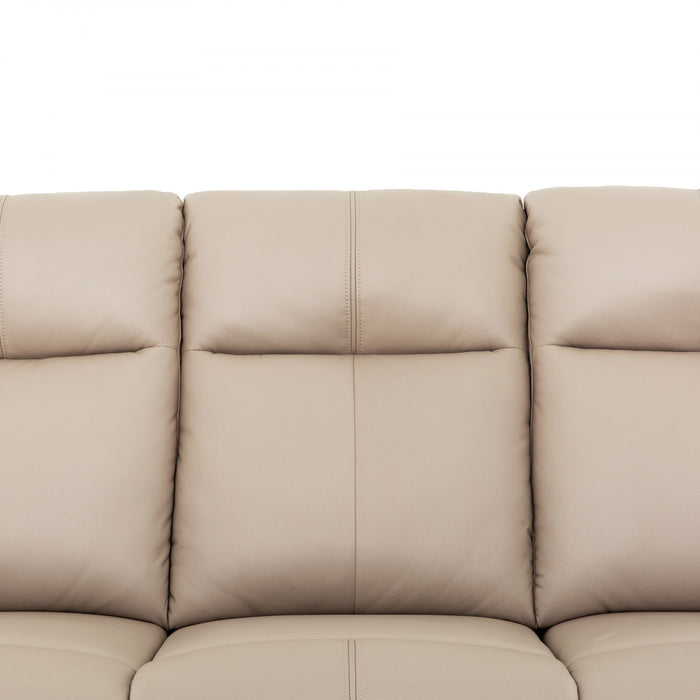 Hollis 78 in. Upholstered Reclining Condo Sofa - Taupe