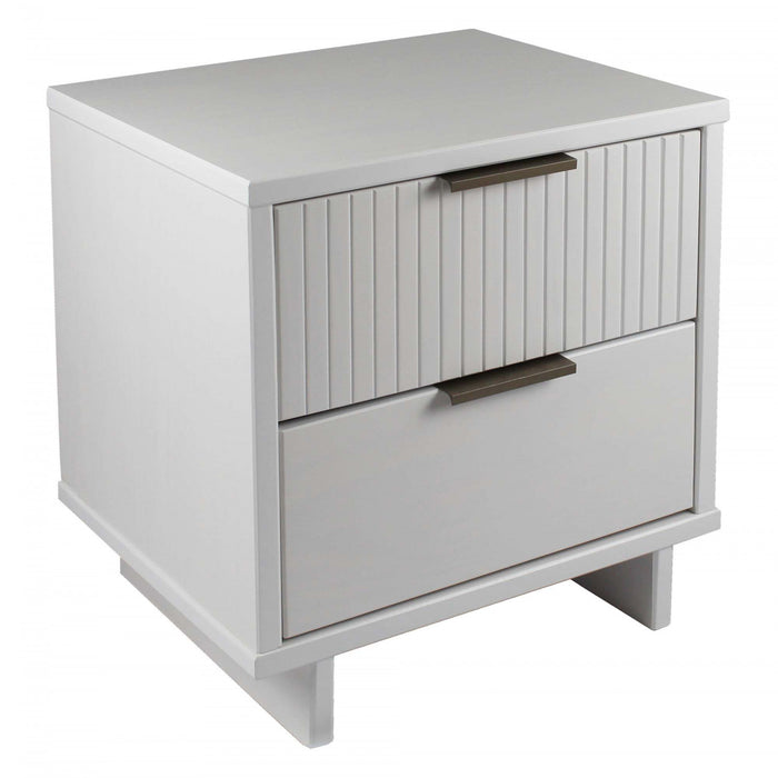 Granville Modern 18\" Nightstand in White (2-Drawer) - Set of 2