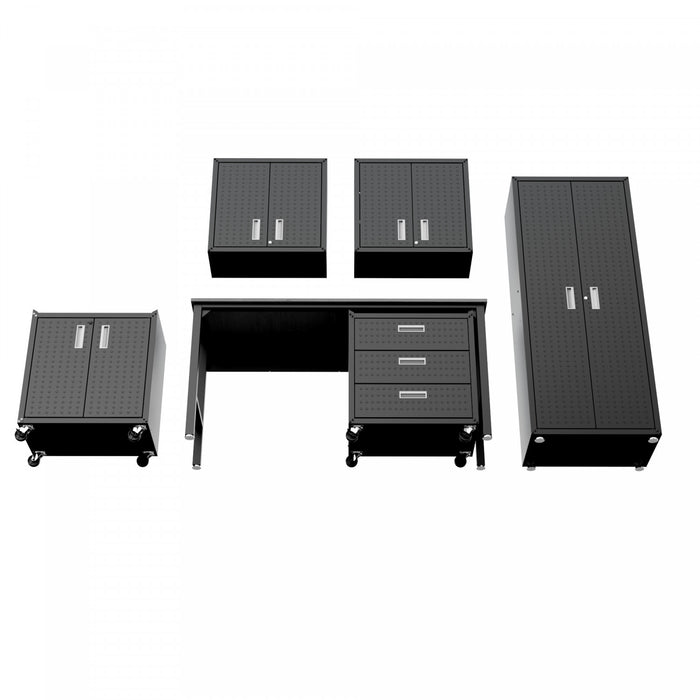 Fortress Modern 6-Piece Garage Set in Charcoal Gray Garage Storage