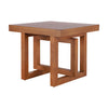 Ethan Rustic Solid Rubberwood End Table,Beige  | Ethan Table d'Appoint Rustique en Bois de Caoutchouc Solide, Beige